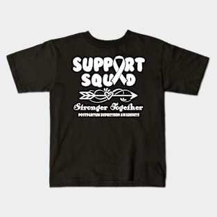 Postpartum Depression Gastroparesis Awareness Support Squad Stronger Together - In This Family We Fight Together Kids T-Shirt